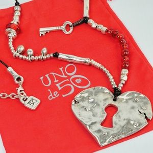 Retired! 2014 Uno de 50 "Al rojo vivo" It's red hot! Statement Heart Necklace